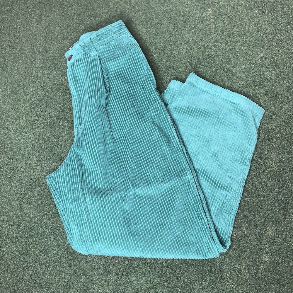 Sz S Urban Outfitters Pants Corduroy Green Baggy Small New Without Tags Mens